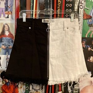 -Revice Denim- Two toned zip skirt